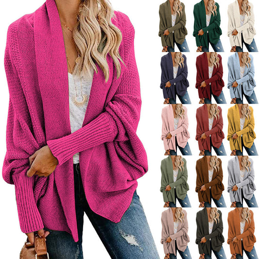 🎁Early Xmas Sales - 49% OFF✨Woman'S Batwing Cable Knitted Slouchy Oversized Cardigan Sweater