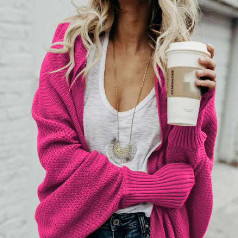 🎁Early Xmas Sales - 49% OFF✨Woman'S Batwing Cable Knitted Slouchy Oversized Cardigan Sweater-5