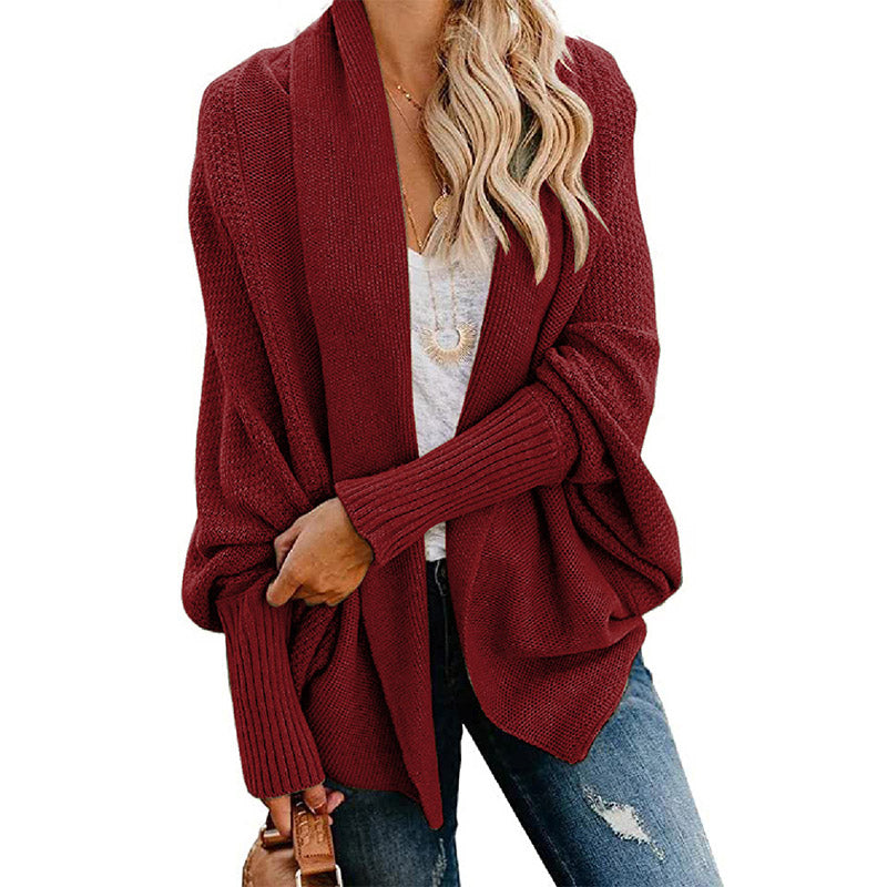 🎁Early Xmas Sales - 49% OFF✨Woman'S Batwing Cable Knitted Slouchy Oversized Cardigan Sweater-10