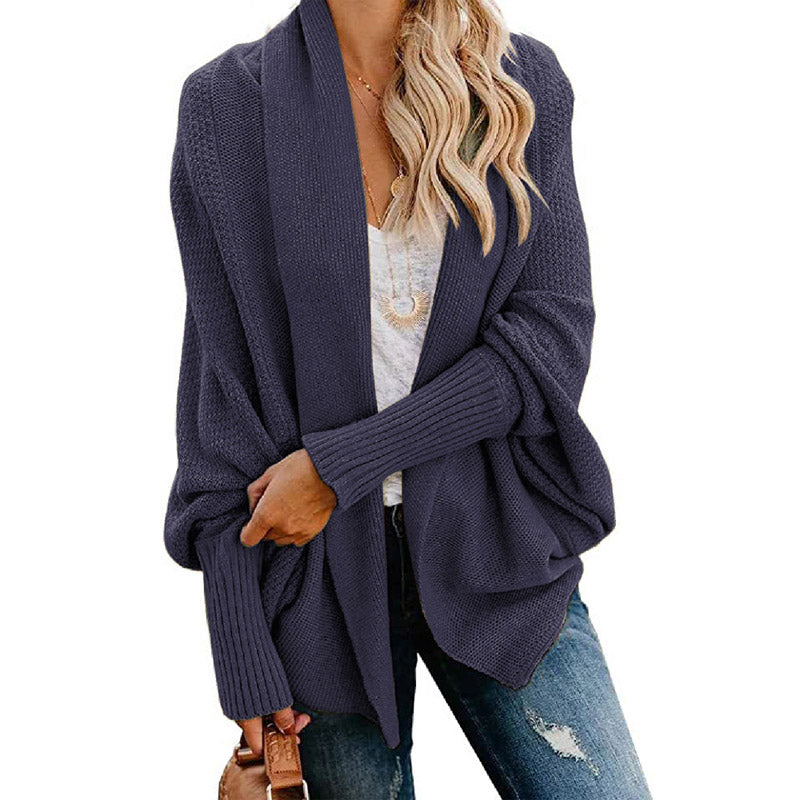 🎁Early Xmas Sales - 49% OFF✨Woman'S Batwing Cable Knitted Slouchy Oversized Cardigan Sweater-13