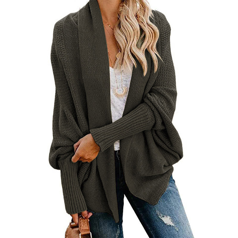 🎁Early Xmas Sales - 49% OFF✨Woman'S Batwing Cable Knitted Slouchy Oversized Cardigan Sweater-16