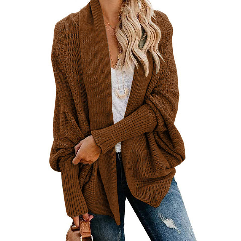 🎁Early Xmas Sales - 49% OFF✨Woman'S Batwing Cable Knitted Slouchy Oversized Cardigan Sweater-21