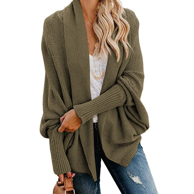 🎁Early Xmas Sales - 49% OFF✨Woman'S Batwing Cable Knitted Slouchy Oversized Cardigan Sweater-22