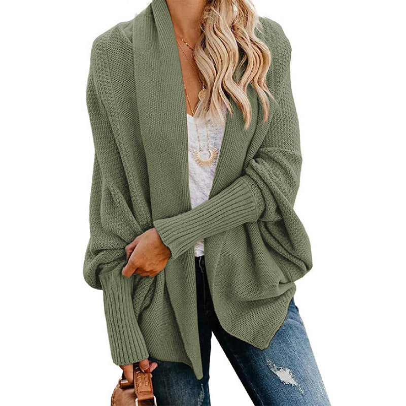 🎁Early Xmas Sales - 49% OFF✨Woman'S Batwing Cable Knitted Slouchy Oversized Cardigan Sweater-23