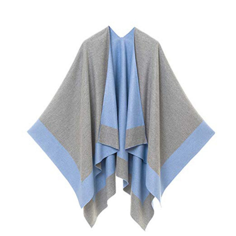 🎁Last Day Promotion 49% Off🔥Women's Elegant Color Block Poncho Wrap for Fall & Winter-10