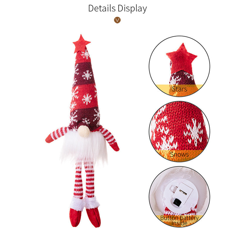 🎁Early Xmas Sales - 49% OFF🎅Faceless Christmas Gnome Doll Lights Hanging Ornament-3